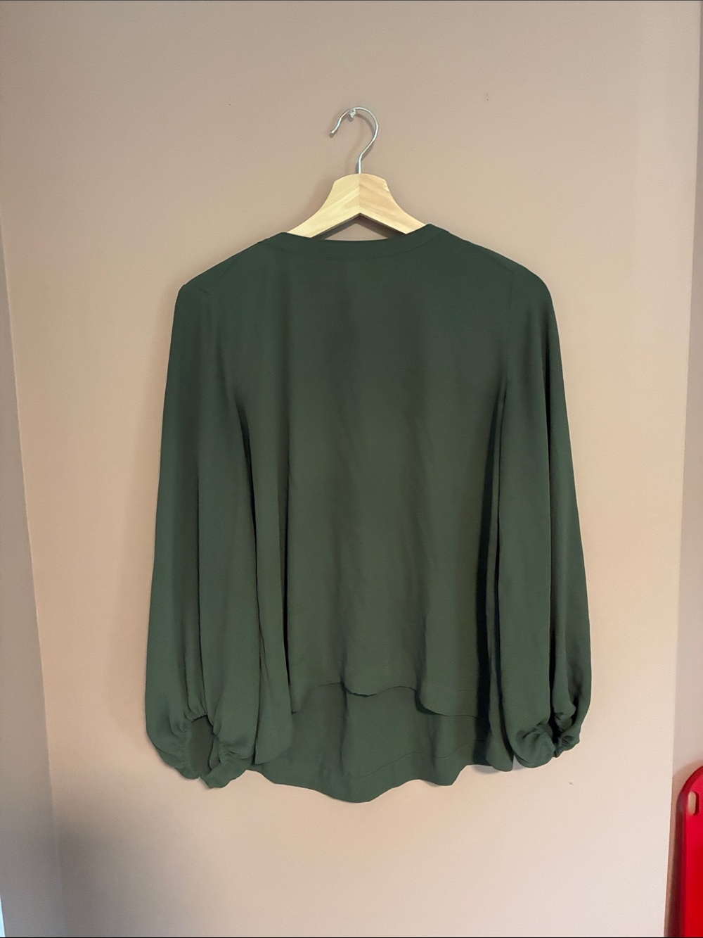 Womens Olive Green Long Sleeve Blouse